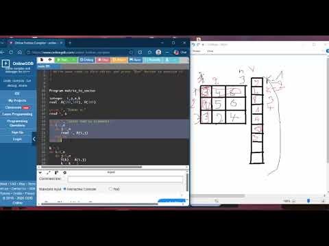 Algo1 matrix to vector and vector to matrix in Fortran + Larp + C