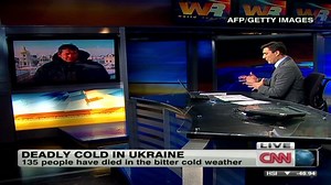 Bitter cold temperatures grip Ukraine