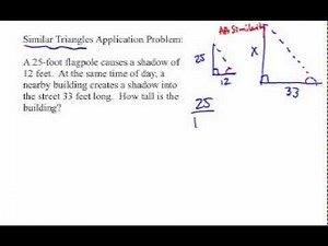 How to Solve Similar Triangle Application Problems: Flagpole Shadows