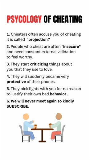 How Cheaters Behave 😱 #facts #psychologyfacts #personalgrowth