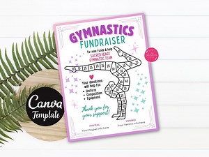 Editable Fill My Gymnast, Gymnastics Fundraiser Flyer, School Benefit Fundraiser Event Poster Digital, Gymnast Team Party CANVA Template Diy - Etsy