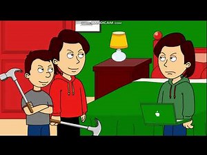 Coris And Classic Caillou Smash Boris's Laptop/Grounded