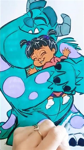 💟 Sully & Boo Coloring | Monsters Inc #shorts #coloring #disney