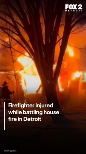 A Detroit firefighter suffered a leg injury while battling a large fire early Thursday. Neighbors said the home was vacant, but they had seen people go inside the house recently. | FOX 2 Detroit