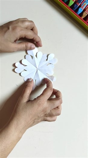 how to make easy paper snowflake ❄️ making tutorial #viral #reels #trending #snowflake #snowflakes