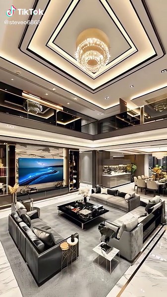 Exploring a Luxurious Two-Story Living Room