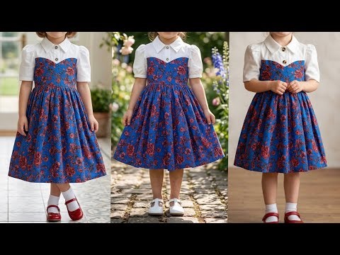 Beautiful Baby Frock Cutting & Stitching | Stylish Collar Dress Tutorial | Easy DIY