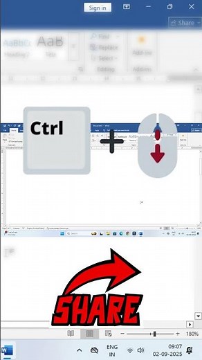 MS Word Page ZOOM IN, ZOOM OUT, 100% Page | Zoom In or Zoom Out in MS Word | #shorts