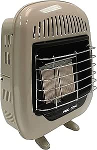 ProCom Propane Gas Ventless Infrared Heater - 10,000 BTU, Manual Control, Concealed LP Cylinder, Portable for Indoor and Outdoor Use