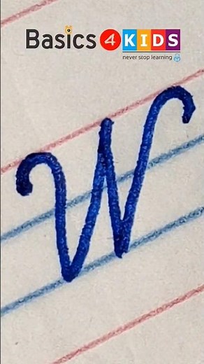 Capital Cursive letter W | Capital Letter 'W' Cursive Handwriting | Cursive Writing | @Basics4Kids