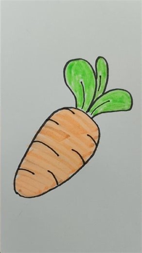 Drawing Easy a Carrot🥕 in 15 seconds! #shorts #drawing #easy #art #tutorial