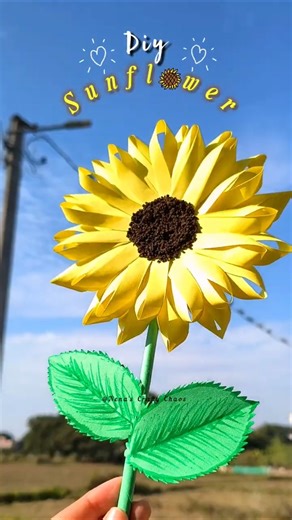 beautiful Paper Sunflower🌻| easy paper craft tutorial #diy #viral #art #handmade #art #papercraft