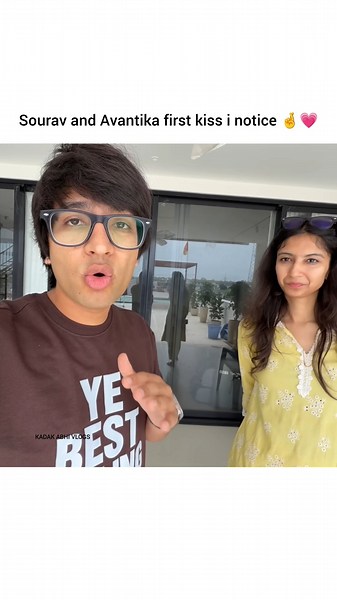 Sourav and Avantika first kiss 😮💗 #triggeredinsaan #souravjoshivlogs