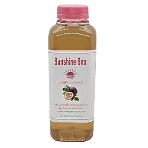 Sunshine Sno Dye Free Snow Cone Syrup, Passionfruit, 16oz, Made with organic ingredients