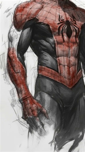 Sketching Face - PAINT SPIDER MAN