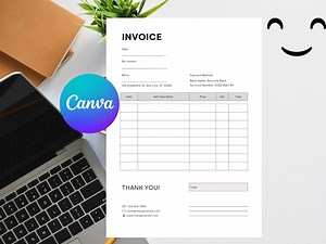 Editable Invoice Template for Small Business Freelancers Professional, Fillable, Printable, Simple Billing Template - Etsy