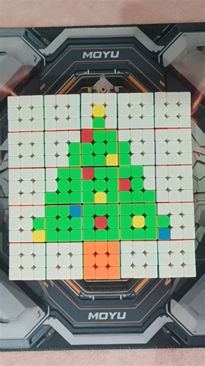 Christmas🎄 tree mosaic on 25 Rubik's Cube #cube #Christmas
