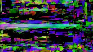 Abstract Glitch Art Animation Featuring Pixel Noise and Distorted Video Effects