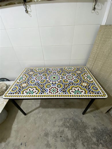 Handmade Moroccan Zellige Mosaic Dining Table – Rectangular Patio Garden Furniture - Etsy