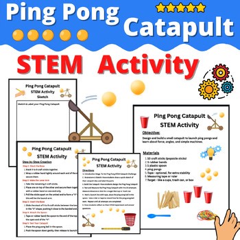 Ping Pong Catapult STEM Challenge Science Activity Basketball