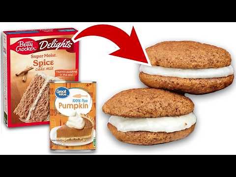 Easiest Pumpkin Whoopie Pies Recipe Ever- 3 Ingredients! Easy Cake Mix Recipes for Fall!