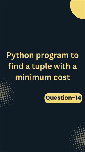 pythonbuzz | 🔥🔥Find the minimum cost tuple without in-built functions 🔥🔥 . . Don't forget to follow @pythonbuzz_ for more Python tips and tricks!... | Instagram