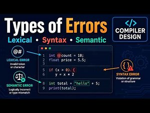 Types of Error (lexical, syntax, semantic) | Compiler Design