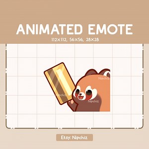 Animated Emote Adorable Chibi Red Panda Gladly Giving His Card / Kawaii Cute Emote / Ready to Use / Emote for Streaming - Etsy