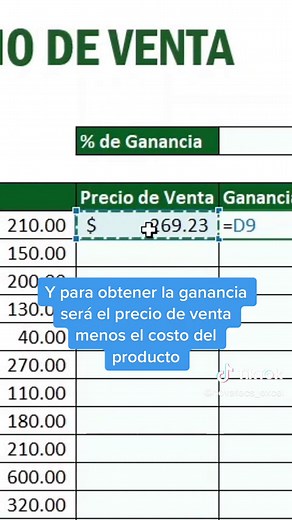 Súper sencillo 🤩 Calcular precio de venta en #excel 😎 #aprendeentiktok #fyp #fypシ #exceltips #exceltrucos #trucos #trucosrapidos #microsoft #tuto #tutorial #aprenderexcel #emprendedor #preciodeventa #vendedor