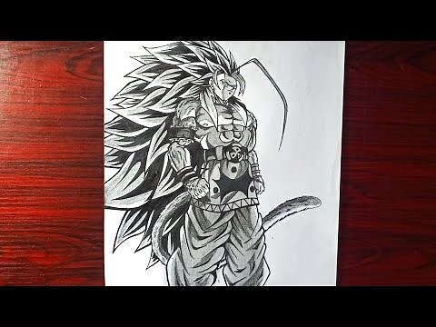 Drawing Goku super Saiyan 5[full body] | pencil sketch