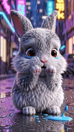 🥺 Crying Cute Baby Rabbit in the Rain | Emotional Short#cuterabbit #cryingrabbit #sadrabbit