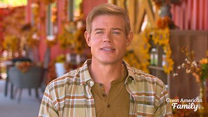 Autumn moments with Trevor Donovan on set of his new movie, A Harvest Homecoming, premiering Saturday, September 30 at 8/7c on Great American Family 🍂 | Great American Faith & Living Network