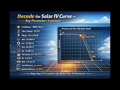 Solar IV Curve Explained: Voc, Isc, Pmax, FF & More (Real Data Analysis!)
