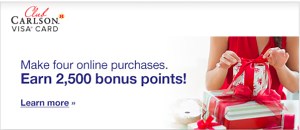 2,500 Bonus Club Carlson Points For Making 4 Small Purchases