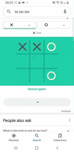 Google plays tic tac toe with me