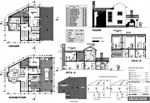 Casa De Dos Pisos Con Terraza Planos de AutoCAD 1507211 - Planos CAD Gratis