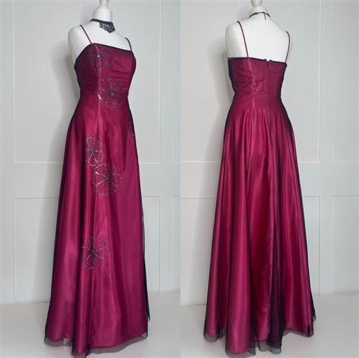 Vintage Prom Dress, Retro Graduation, 1990s Pink/black, Slip, Evening, Formal, Party, Ball, Cruise, Black Tie, Special Occasion Dress. - Etsy