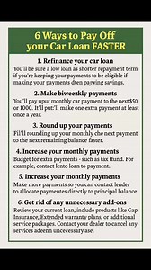 2.5K views | If you want to know how to pay off a car loan faster, fortunately, there are plenty of options. But while you can pay off your car loan early, it’s not always the best financial choice.Consider the various methods listed below for working toward an early payoff, as well as whether this move makes sense for you. #moneytips #paycaroffearly #carloan #autoloan #carpayment | Sharif Ceasar | Facebook