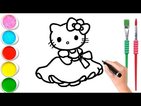 Hello kitty as a Princess Drawing | Easy Hello kitty drawing for kids , Princess drawing