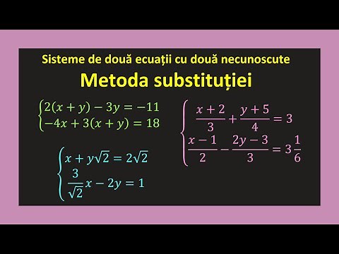 Metoda substitutiei sisteme de ecuatii liniare cu fractii exercitii clasa 7(Invata Matematica Usor)