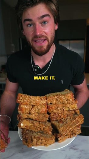 (recipe in description) Low Cal, High Protein Peanut Butter Banana Bread