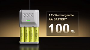 PKCELL 4 Pack AA 1.2V 300mAh NICD Rechargeable Button Top Battery for Solar Lights(4PCS)