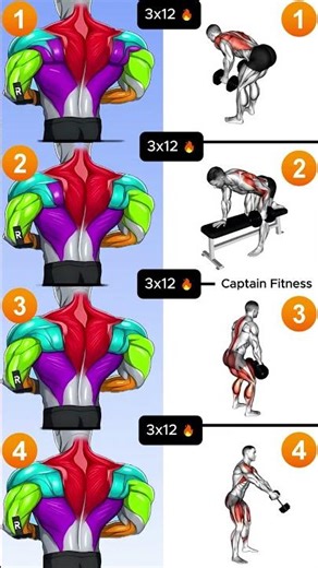 Grow THICK & WIDE Back with ONLY 4 Dumbbell Moves🔥