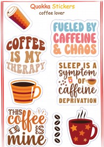 Coffee Lover stickers sheet | Coffee stickers pack