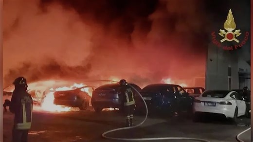 Fire at Tesla dealership near Rome destroys 17 cars