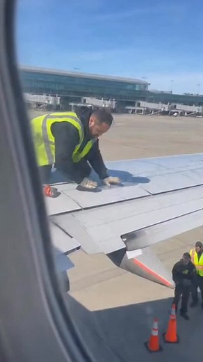 10K views · 1.1K reactions | “You look out the window and see THIS holding the wing together… you staying on or getting off?” #aircraftmaintenance #speedtape #wingrepair #planespotting #avgeek #aviation #airplane #boeing #airbus #aviationdaily #instaaviation #aviationphotography #planes #airportlife #runway #pilotlife #planegeek #aircraft #flight #travel #flying #jetlife #planeenthusiast #spotterlife #cockpitking #joke #viral #funny #fypage #fyp | Cockpit King | Facebook