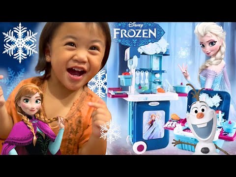 Disney Frozen Elsa and Anna 3 in 1 Kitchen in Trolley Case Playset for Kids| 2 Year Old Playtime