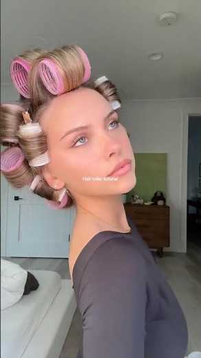 hair roller tutorial #hairtutorial #hairroller #heatlesscurls #heatlesshairstyles