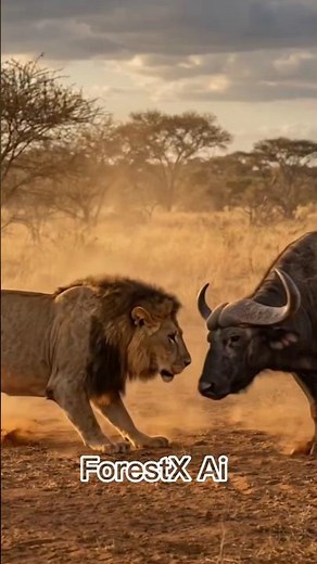 🦁 Lion vs Buffalo Fight | Epic Wildlife Battle in the African Savannah 🐃🔥