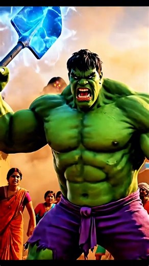 गरीब हल्क vs राक्षसी डायन! गाँव में बड़ा धमाका 😂🔥 | 4K Ultra Realistic सिनेमेटिक #hulk #shorts #ai